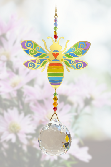 Crystal Wonders Bee Rainbow Hanging Swarovski Crystal Suncatcher - Image 2