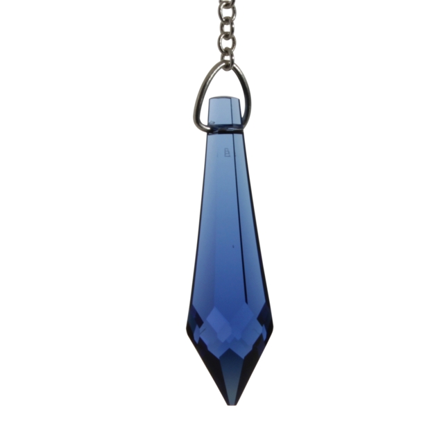 Pure and Simple - Icicle Dark Blue Sapphire Crystal Rainbow Maker Sun Catcher Made Using Swarovski Crystal Elements