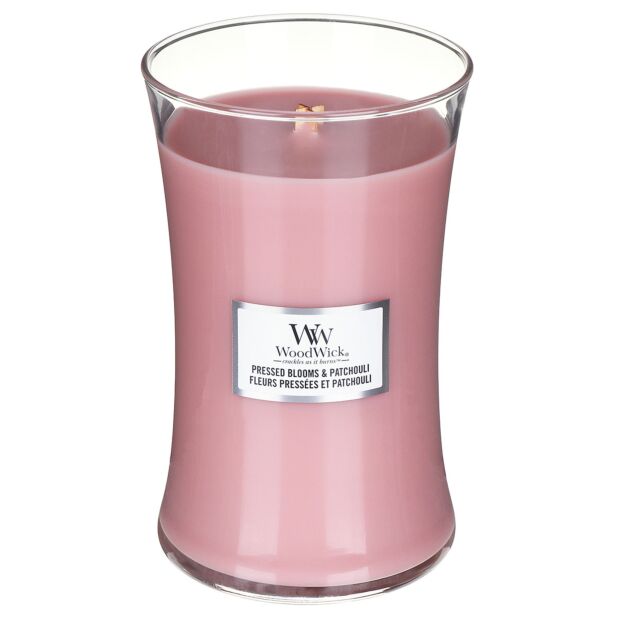 WoodWick Pressed Blooms and Patchouli Large Hourglass Candle, 604g