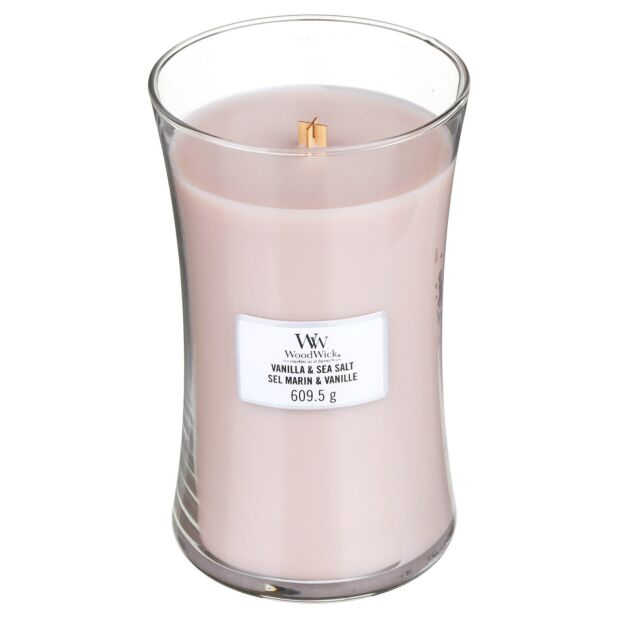 WoodWick Vanilla and Sea Salt Large Hourglass Candle, 604g