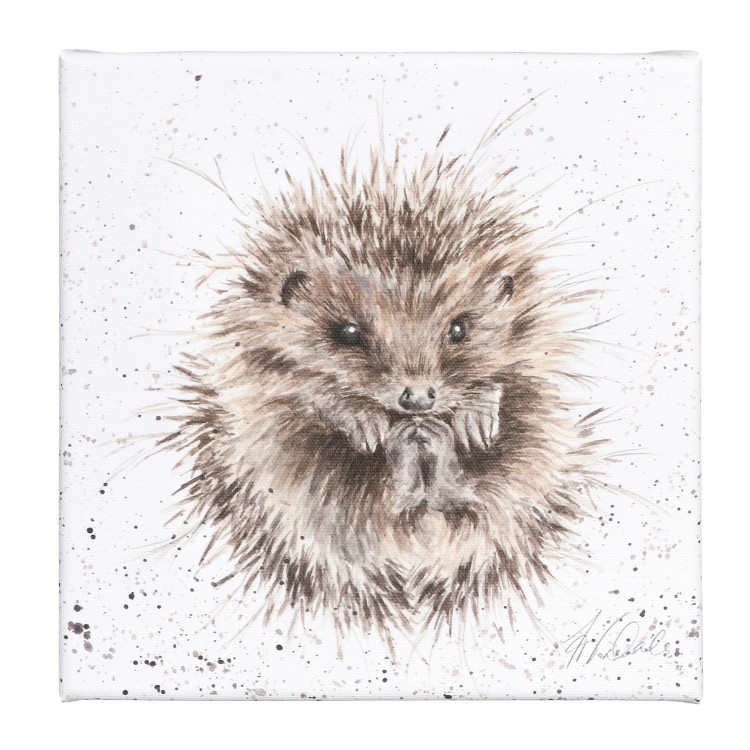 Wrendale Designs Awakening Hedgehog Small Canvas - 20 x 20 cm