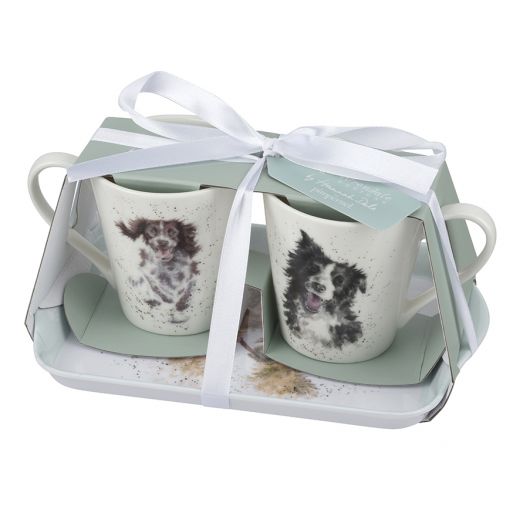Wrendale Designs Dog Mug Pair & Tray Set