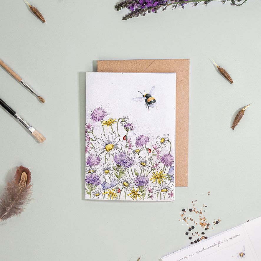 ‘Just Bee-Cause‘ Bee Seed Card - Wrendale Designs - Image 2