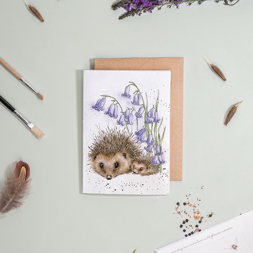 ‘Love and Hedgehugs‘ Hedgehog Seed Card - Wrendale Designs - Image 2