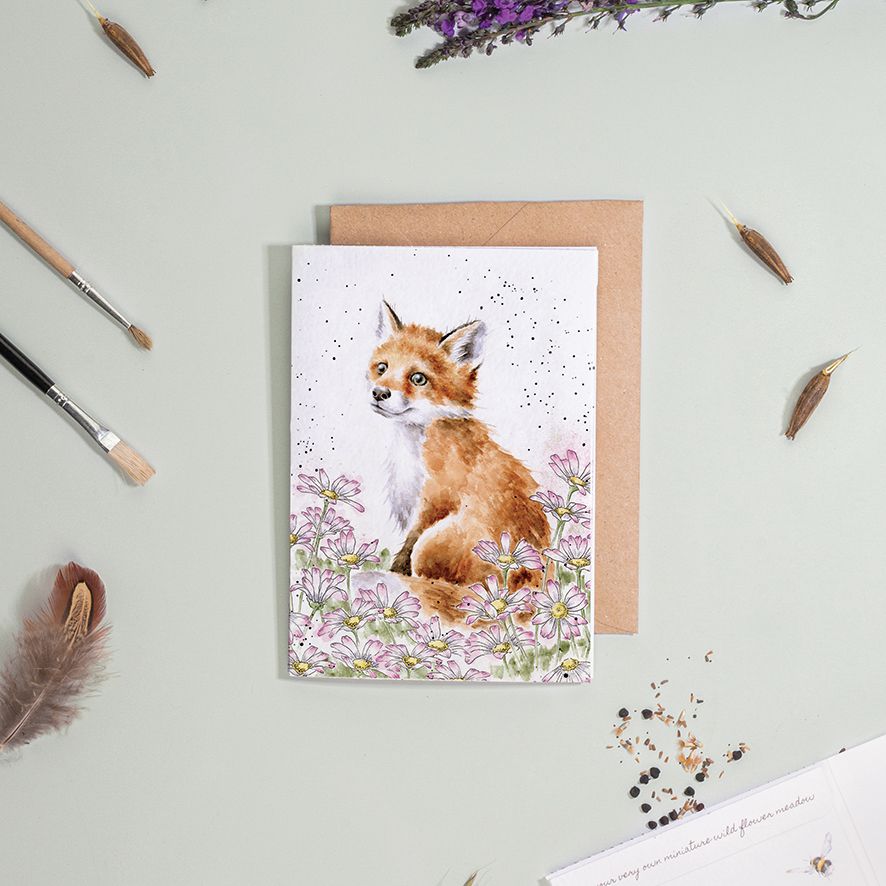‘Make My Daisy‘ Fox Seed Card - Wrendale Designs - Image 2