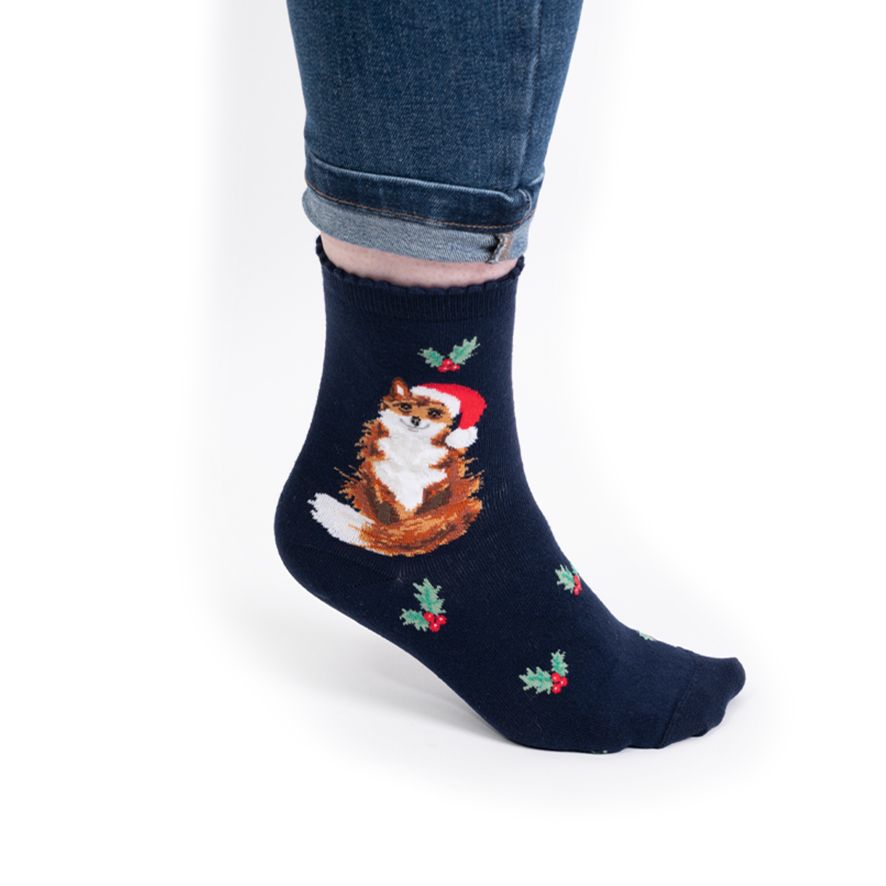 Festive Fox Socks - Wrendale Designs - Image 3