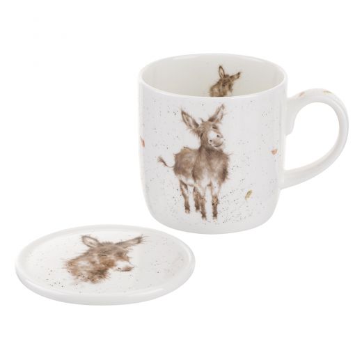 Wrendale Designs Gentle Jack Donkey Mug & Coaster Set