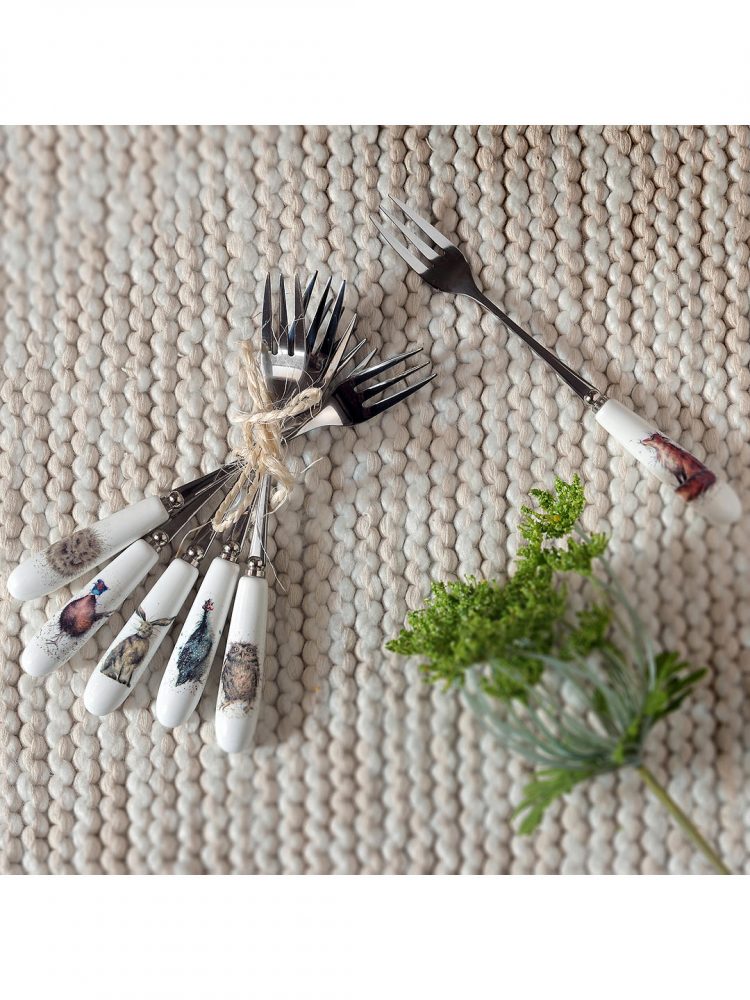 Wrendale Designs Set of 6 Pastry Forks - Image 3