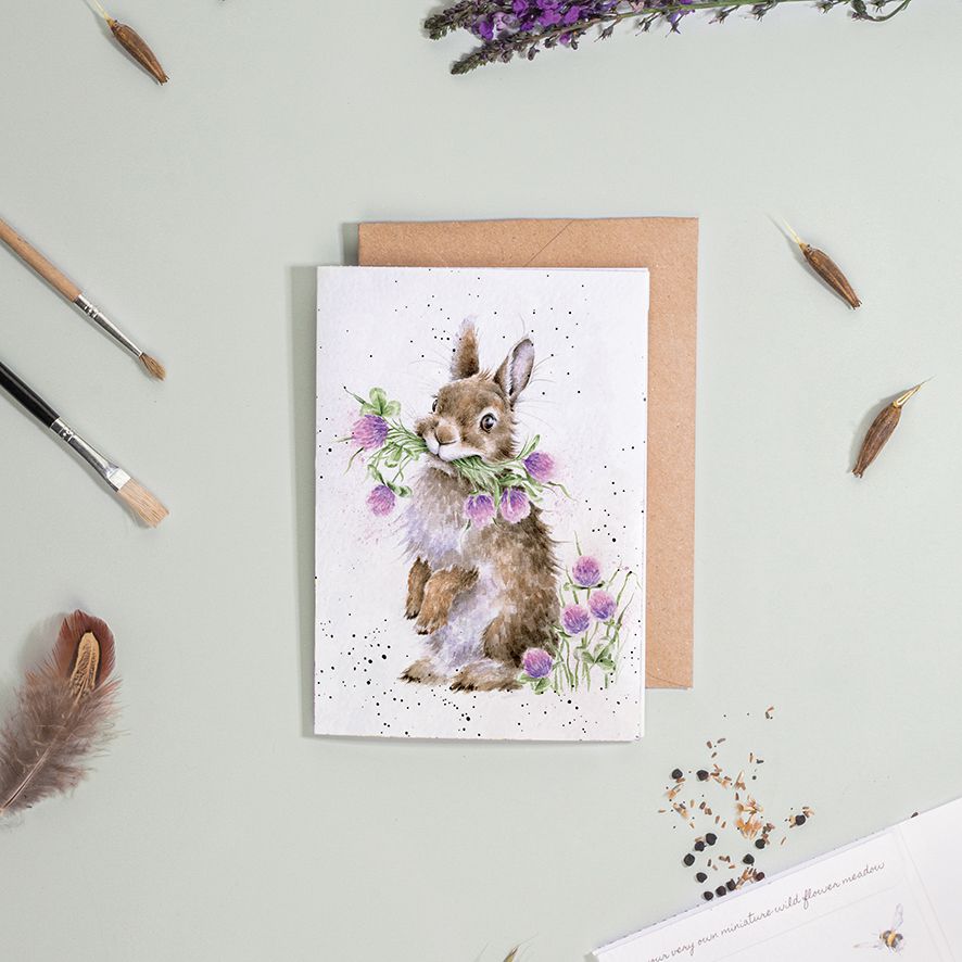 ‘Head Clover Heels‘ Rabbit Seed Card - Wrendale Designs - Image 2
