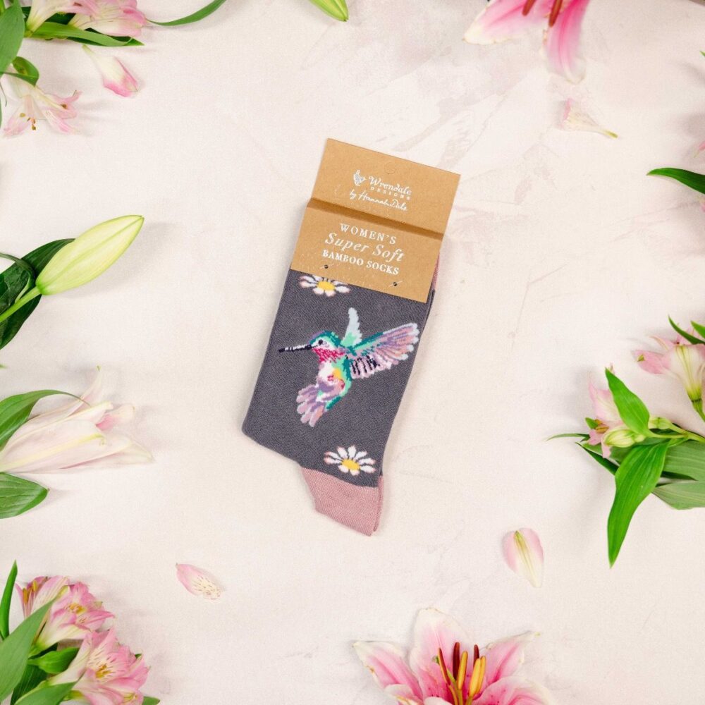 'Wisteria Wishes’ Hummingbird Socks - Wrendale Designs - Image 3