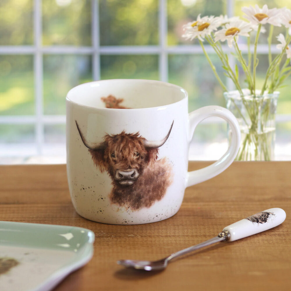 'Highland Cow' China Mug - Wrendale Designs - Image 2