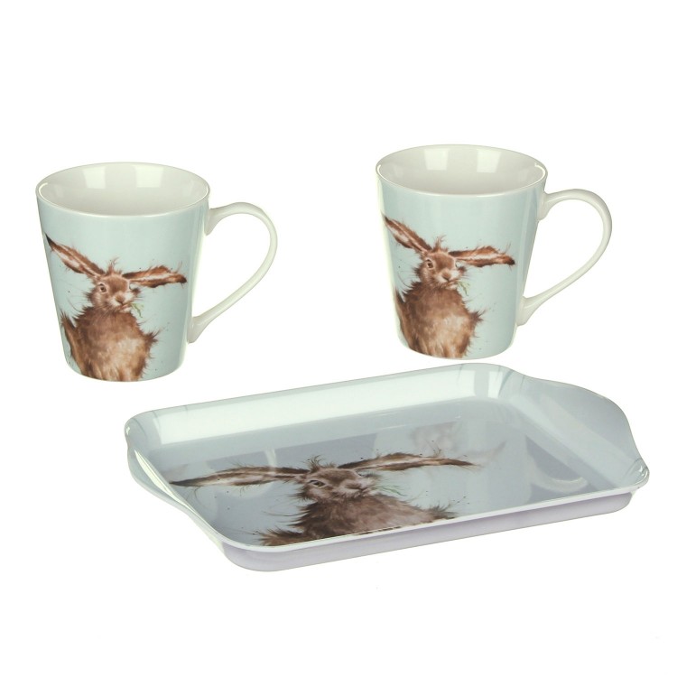 Wrendale Designs Hare Mug Pair & Tray Set - Image 2