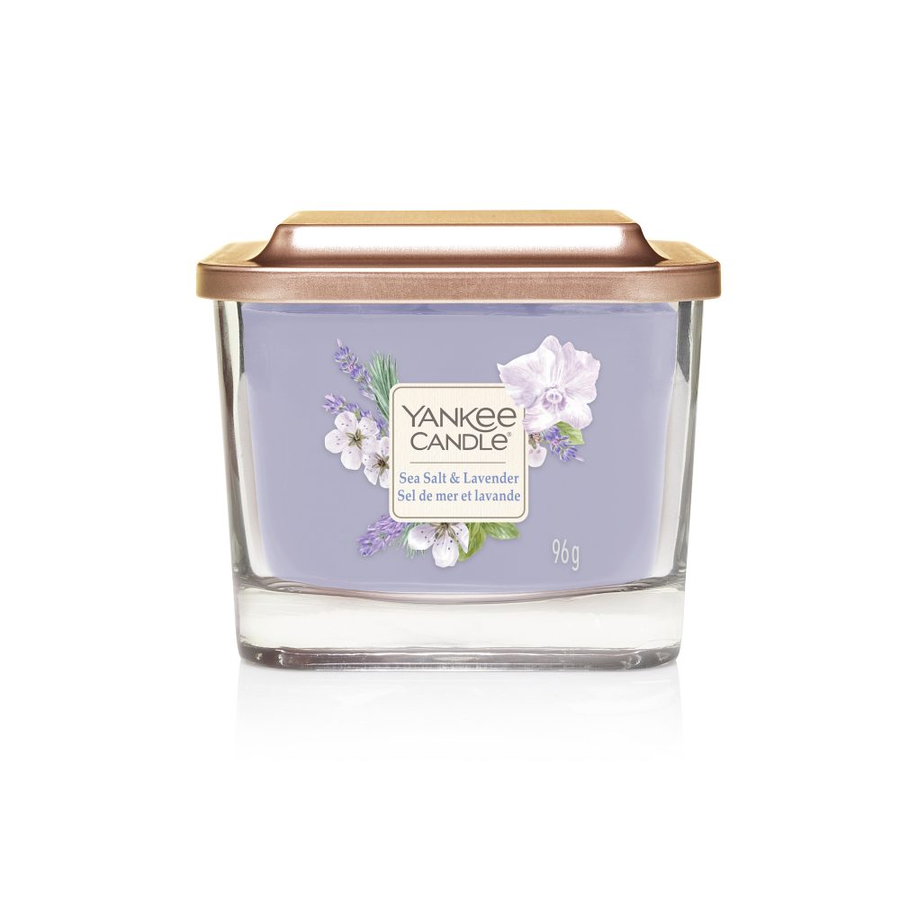 Yankee Candle Elevation Collection – Sea Salt and Lavender - Small 1-Wick Square Candle