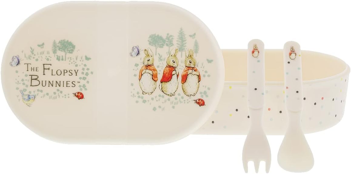 Flopsy Bunny Snack Box with Cutlery Set - Beatrix Potter