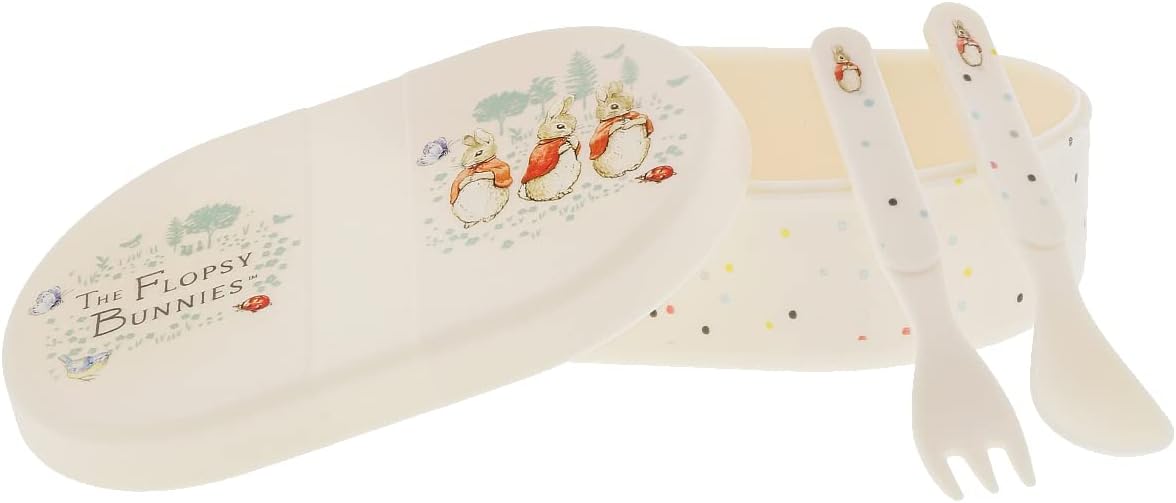 Flopsy Bunny Snack Box with Cutlery Set - Beatrix Potter