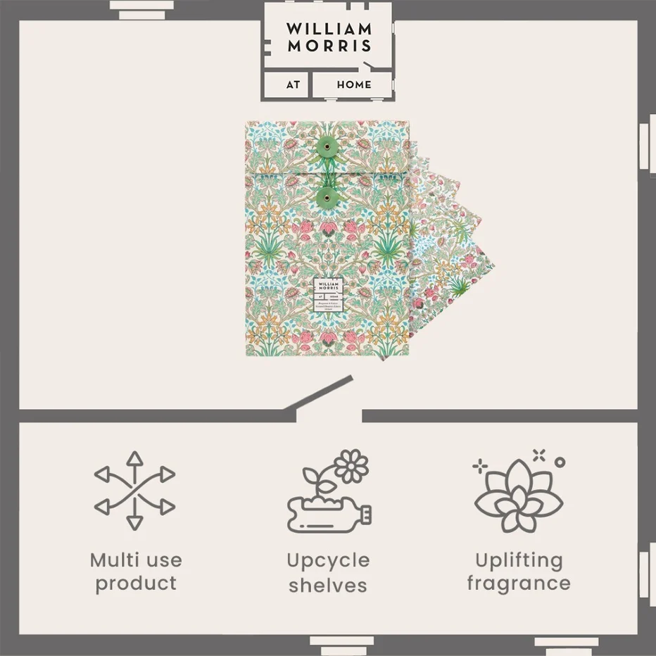 William Morris at Home Golden Lily Bergamot & Vetiver Scented Drawer Liners