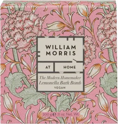 William Morris The Modern Homemaker Rose Petal Vegan Bath Fizzer 200g Bath Bomb