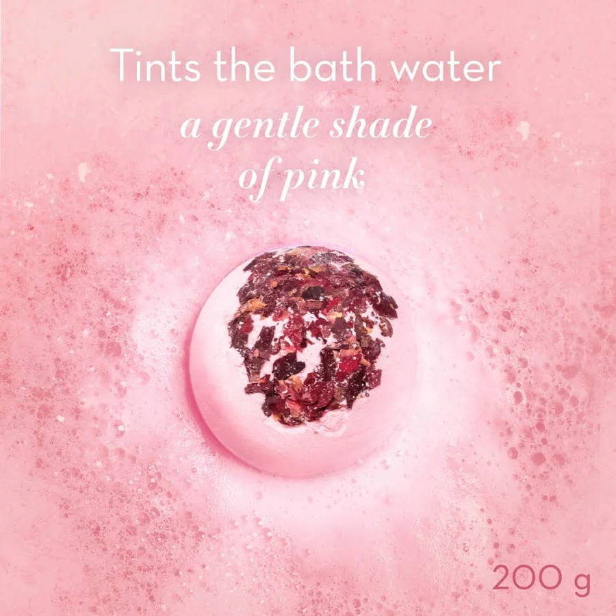 William Morris The Modern Homemaker Rose Petal Vegan Bath Fizzer 200g Bath Bomb