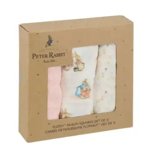 Flopsy Bunny Baby Collection Muslin Squares Set of 3 - Beatrix Potter