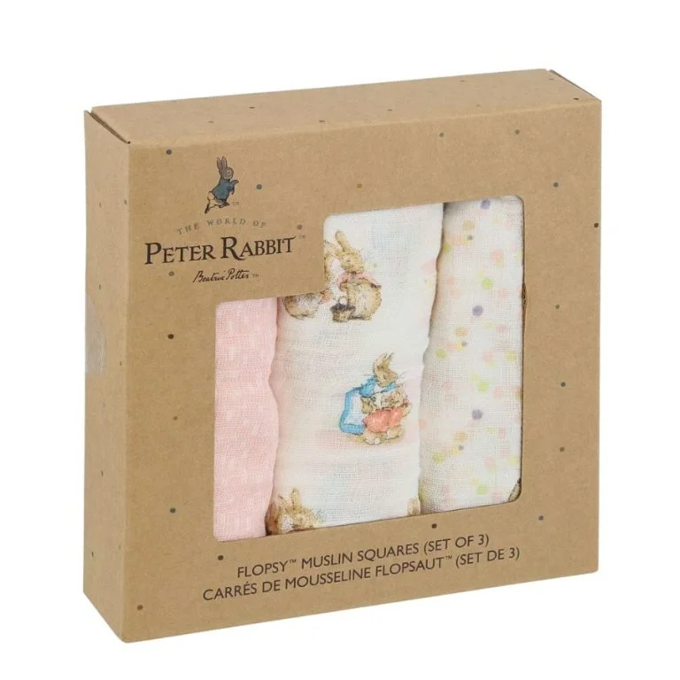 Flopsy Bunny Baby Collection Muslin Squares Set of 3 – Beatrix Potter