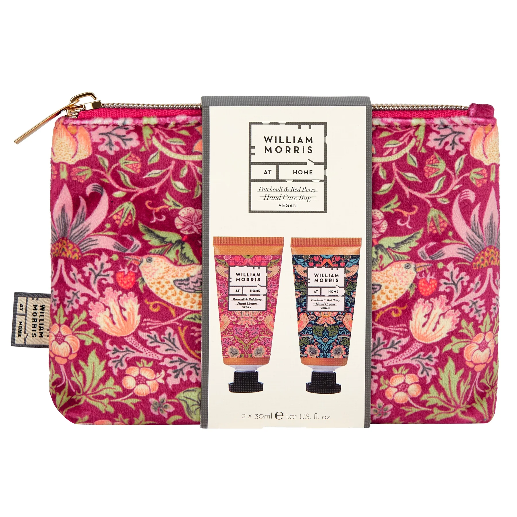 William Morris Strawberry Thief Patchouli and Red Berry Hand Care Bag Set