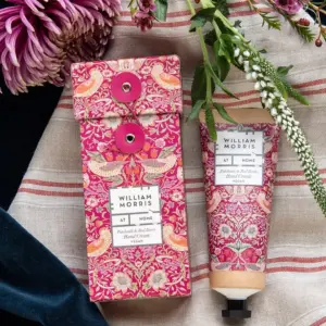 William Morris Strawberry Thief Patchouli and Red Berry 100ml Hand Cream in Gift Box