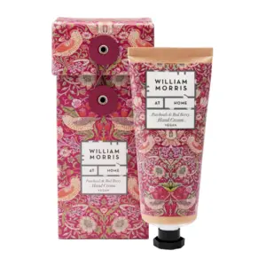 William Morris Strawberry Thief Patchouli and Red Berry 100ml Hand Cream in Gift Box