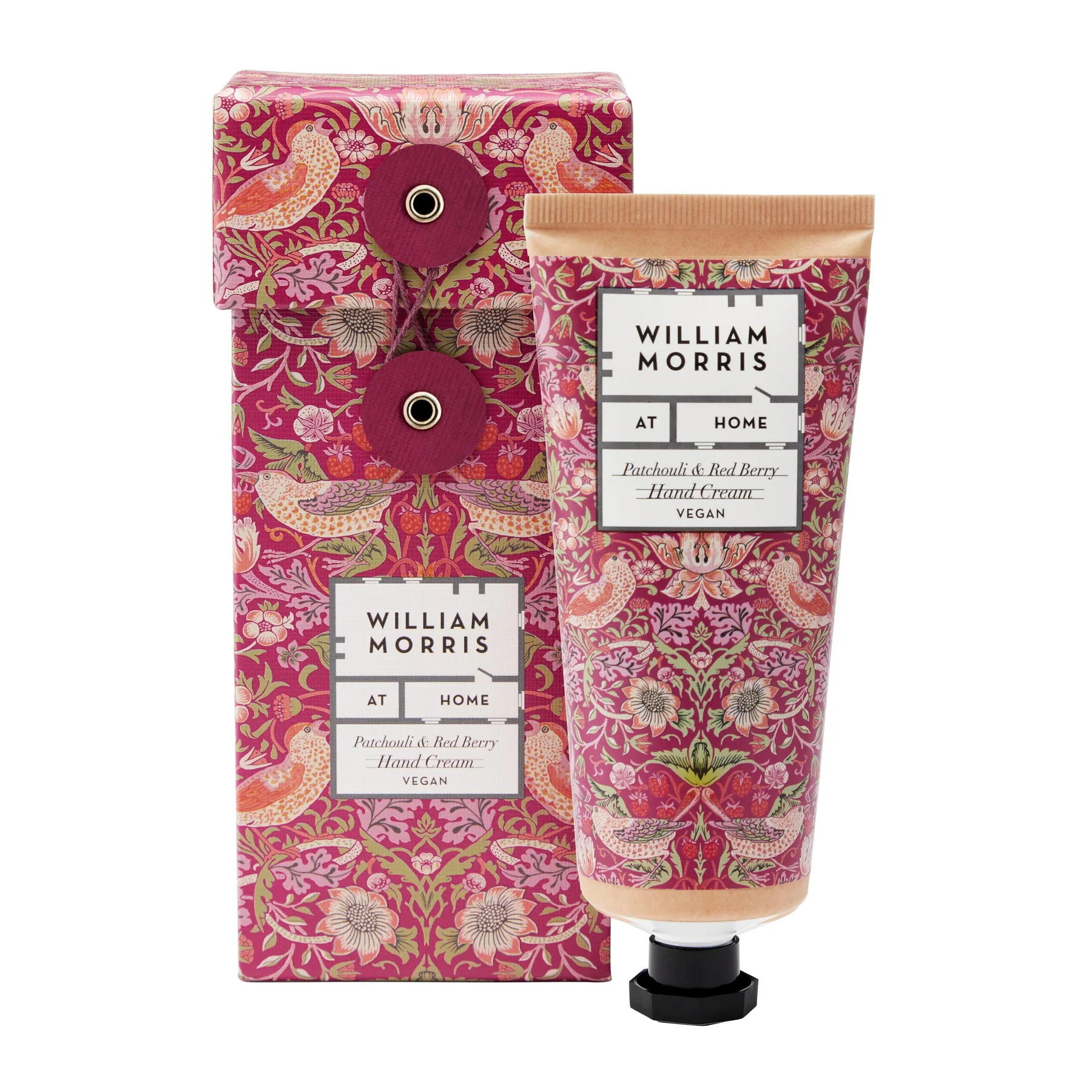 William Morris Strawberry Thief Patchouli and Red Berry 100ml Hand Cream in Gift Box