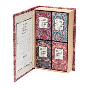 William Morris Strawberry Thief Patchouli & Red Berry Guest Soaps in Book Style Gift Box