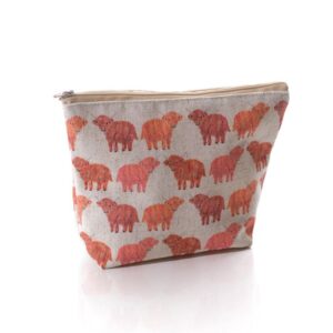 'Rainbow Coo' Highland Cow Cosmetic Pouch Bag - Langs