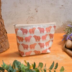 'Rainbow Coo' Highland Cow Cosmetic Pouch Bag - Langs